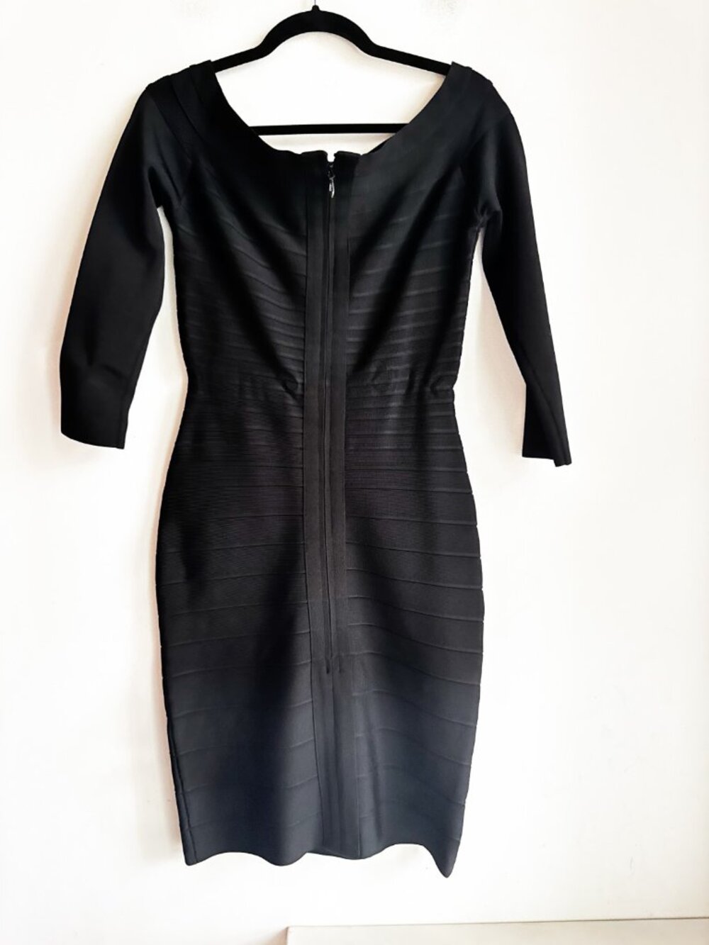 Vintage Herve Leger Black Bandage Classic Iconic Bodycon Dress LBD M - Picture 5 of 8